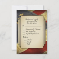 Drapeau américain en détresse RSVP avec Entree Cho