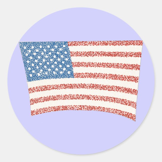 Drapeau américain en pointillisme, autocollants (Devant)