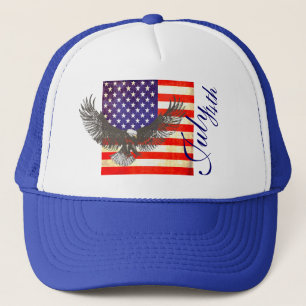 drapeau américain et aigle Juillet 4 casquette