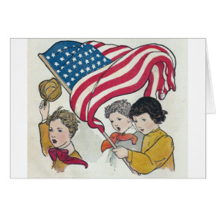 Drapeau américain et enfants