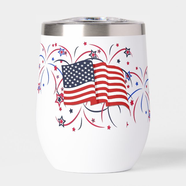 Drapeau américain et feux d'artifice (Avant)