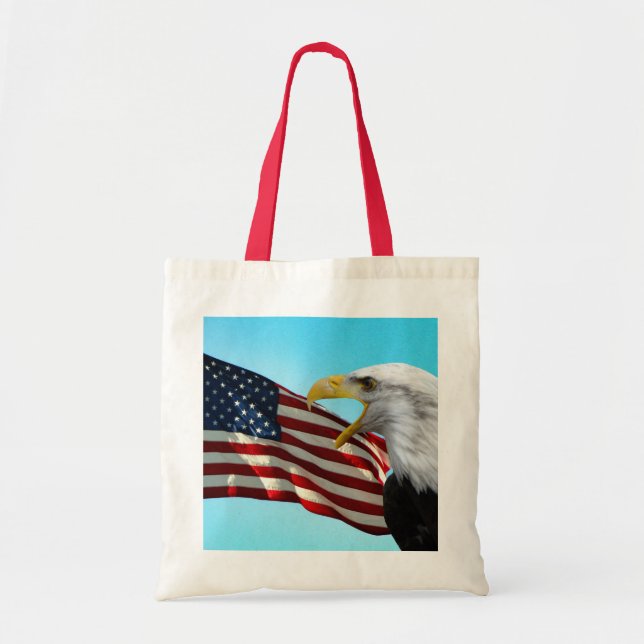 Drapeau américain et Sac fourre-tout d'aigle à têt (Devant)