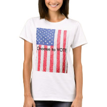 Drapeau américain féminin choisir de voter T-shirt