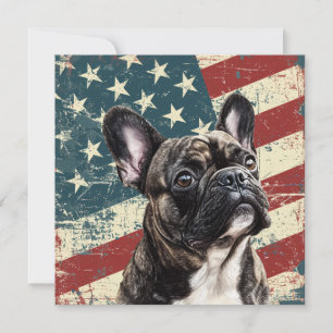 Drapeau américain Grunge Bouledogue Français