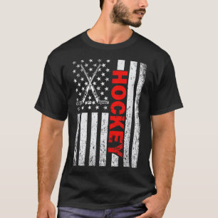 Drapeau Américain Hockey Usa Patriotique T-shirt p