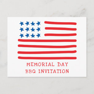 Drapeau Américain - Invitation BBQ Jour de la Mémo
