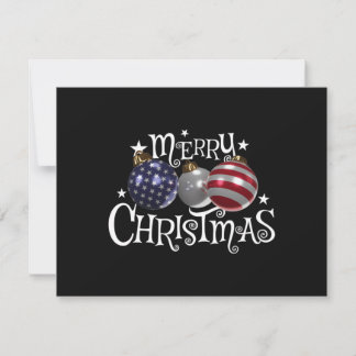 Drapeau Américain Joyeux Noël Arbre Boules US Patr