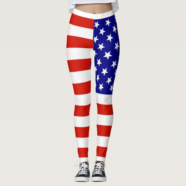 Drapeau américain Leggings (Devant)