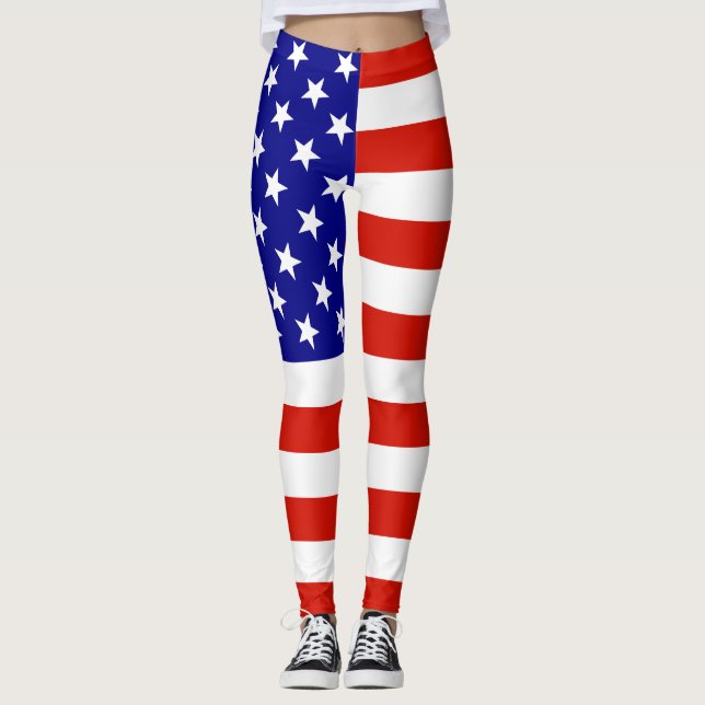 Drapeau américain Leggings (Devant)