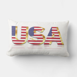 Drapeau américain Lumbar Coussin USA