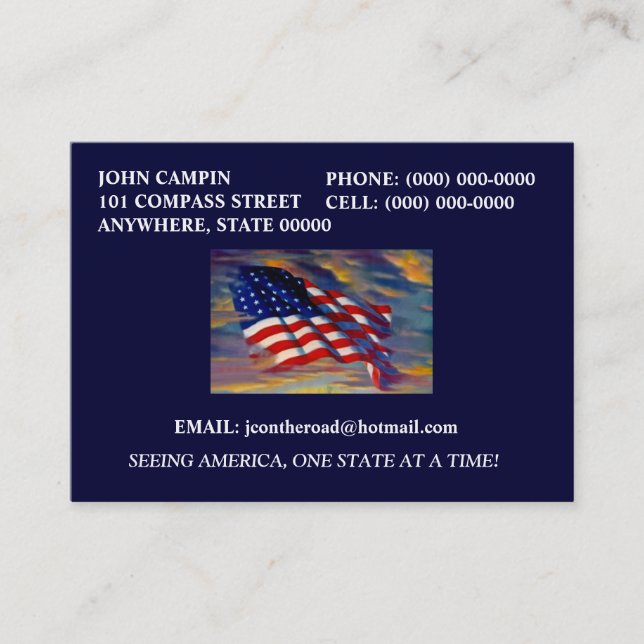 DRAPEAU AMÉRICAIN ONDULANT DANS LES CARTES DE (Devant)