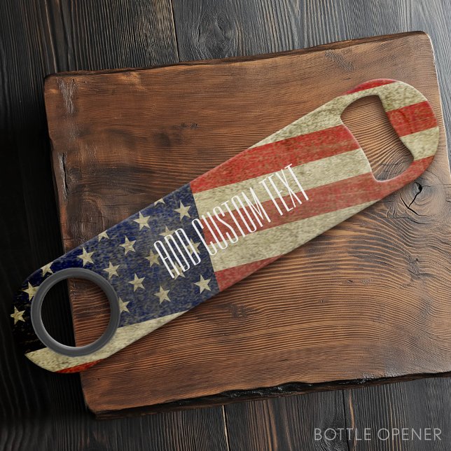 Drapeau américain patiné et en détresse (Custom Bar Key)