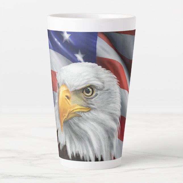 Drapeau américain patriotique Aigle café Mug (Devant)