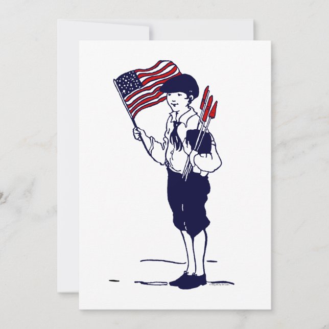 Drapeau américain patriotique et feu d'artifice ga (Devant)