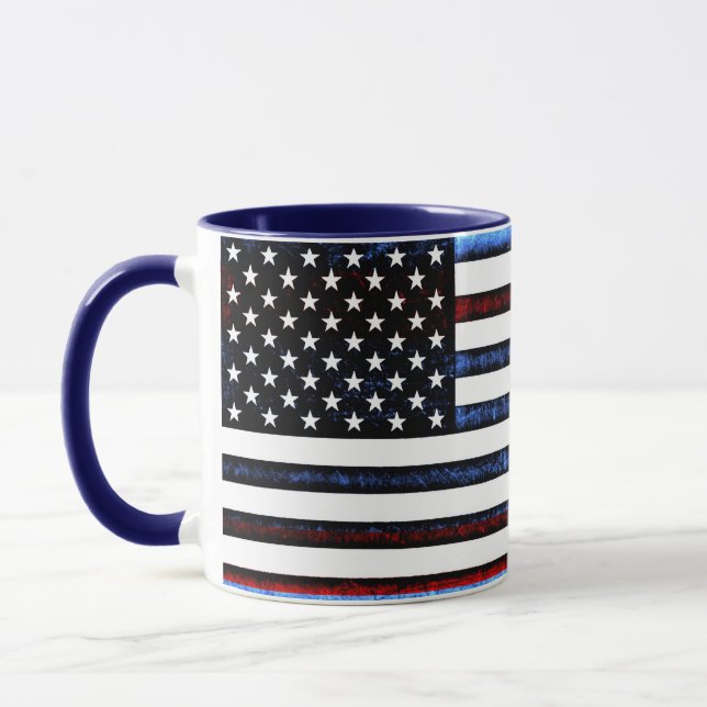 Drapeau américain Patriotique Rouge Blanc Bleu Mug (Gauche)