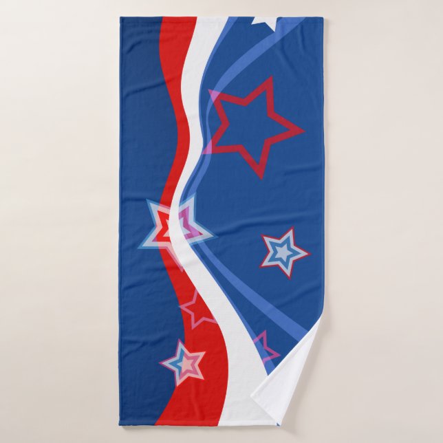drapeau américain rouge blanc et bleu (Serviette de bain)