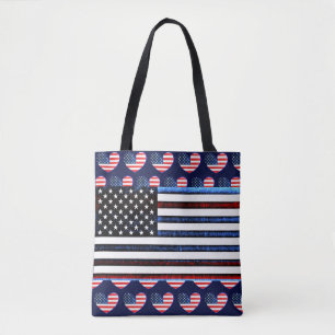 Drapeau américain Sac fourre-tout bleu rouge patri