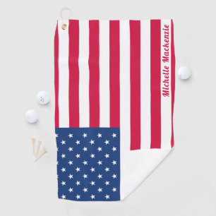 Drapeau américain Serviette de golf personnalis