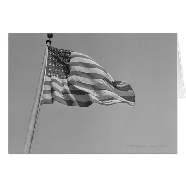 Drapeau américain sur mât (Devant horizontal)
