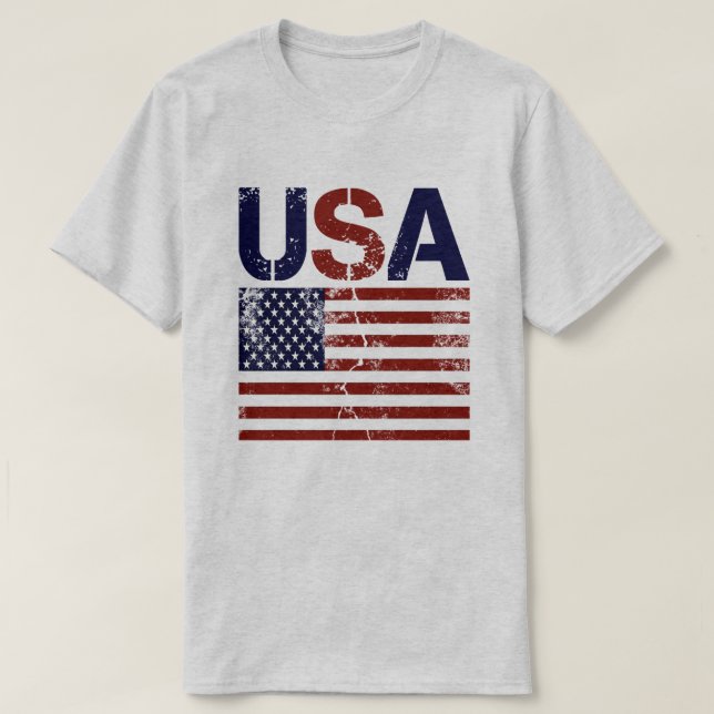 Drapeau américain T-Shirt en détresse (Design devant)