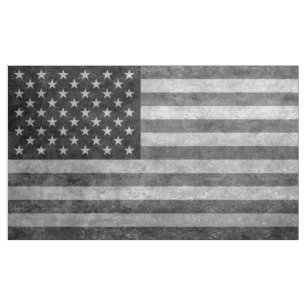 Drapeau américain tissu dénaturé noir et blanc