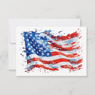 Drapeau américain USA Aquarelle 4 juillet