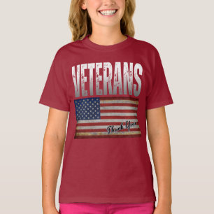 Drapeau Américain Vétérans Merci 4 JUILLET T-Shirt