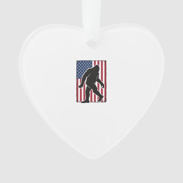 Drapeau américain vintage silhouette Bigfoot vecte (devant)