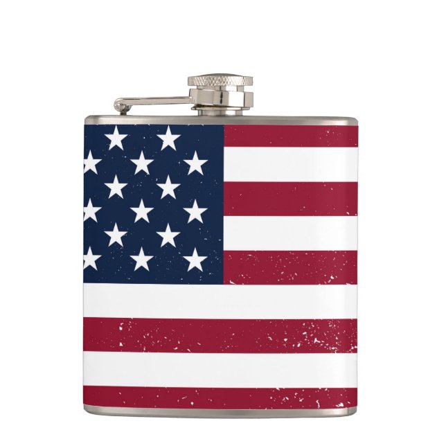 Drapeau Américain Vinyl Enveloppé 6 oz Flacon (Devant)