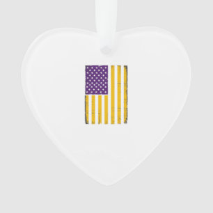 Drapeau américain violet et or en détresse Vecteur