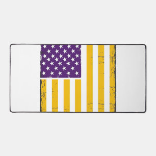 Drapeau américain violet et or en détresse Vecteur