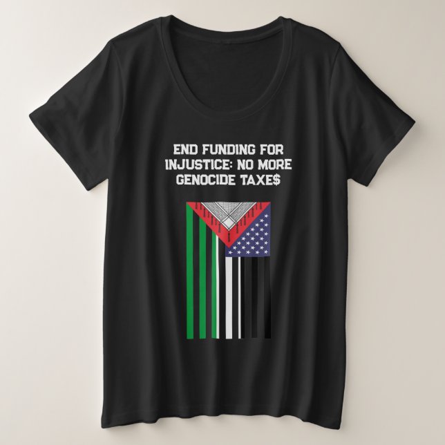Drapeau américano-palestinien - Stop aux génocides (Design devant)