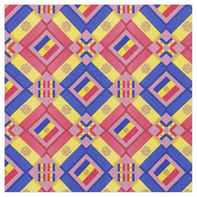 Drapeau andorran et mode andorran tendance Tissu (Fermer)
