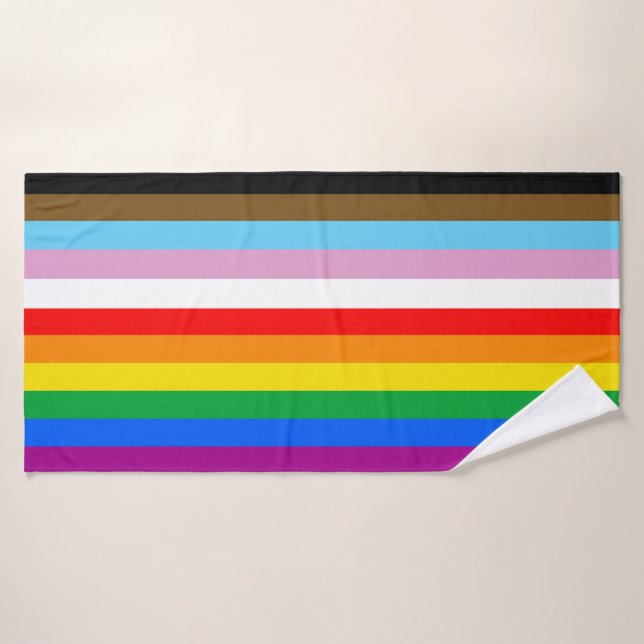 Drapeau arc-en-ciel de la fierté LGBTQ+ INCLUSIF (Serviette de bain)