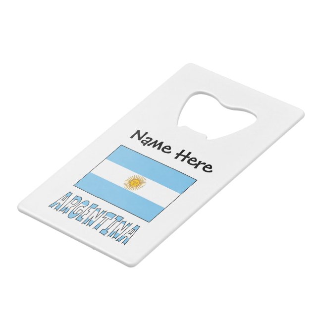 Drapeau argentin Argentine Texte personnalisé  (Devant Angle)