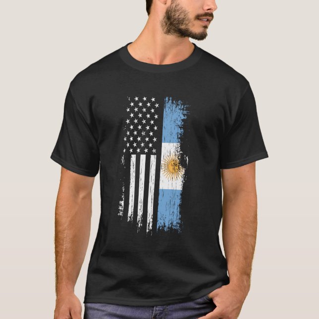 Drapeau argentin T-shirt - Argentine USA (Devant)