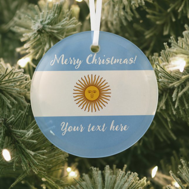 Drapeau argentin verre ornement arbre de Noël (Insitu)