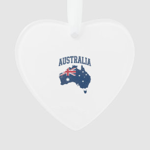 Drapeau Australie Carte Graphique Vintage en Détre