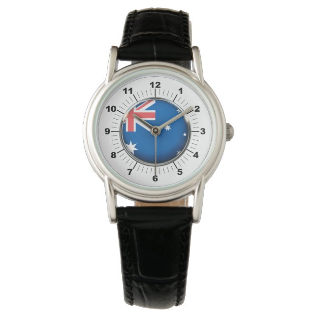 Drapeau australien classique montres en cuir (devant)
