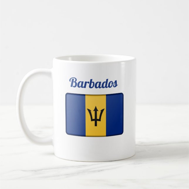 Drapeau barbadien café Mug (Gauche)