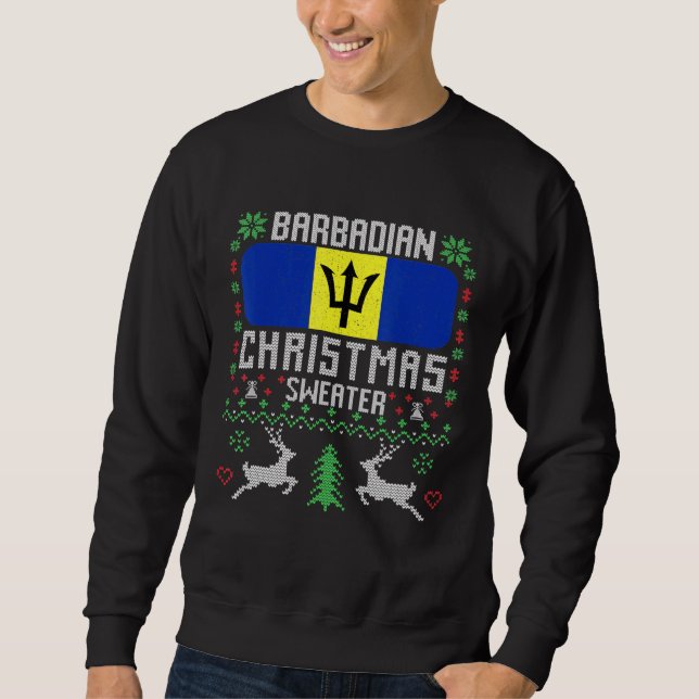 Drapeau barbadien Sweat de Noël (Devant)