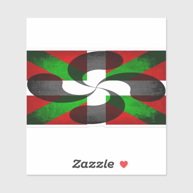 Drapeau basque et Sticker en vinyle croisé (Feuille)