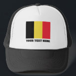 Drapeau belge de casquette fait sur commande de<br><div class="desc">Drapeau belge de casquette fait sur commande de camionneur de la Belgique. Faites votre propre casquette pour des vacances de fierté nationale, la politique, le parti politique et la manifestation sportive internationale comme le football, golf, rugby, cricket, le tennis etc. ajoutent votre propre citation ou slogan drôle. Conception de headwear...</div>