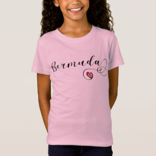 Drapeau Bermudes En T-shirt Coeur