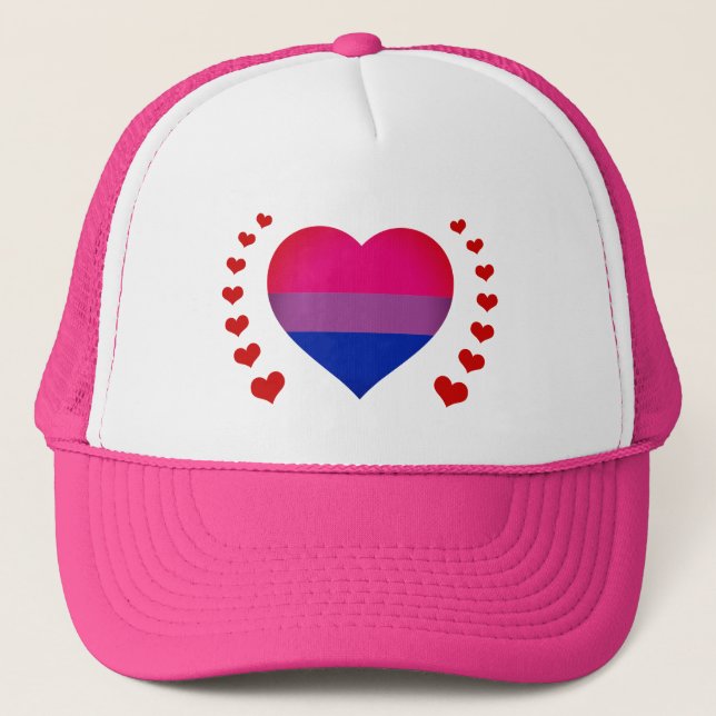 Drapeau bisexuel et drapeau de la fierté Casquette (Devant)