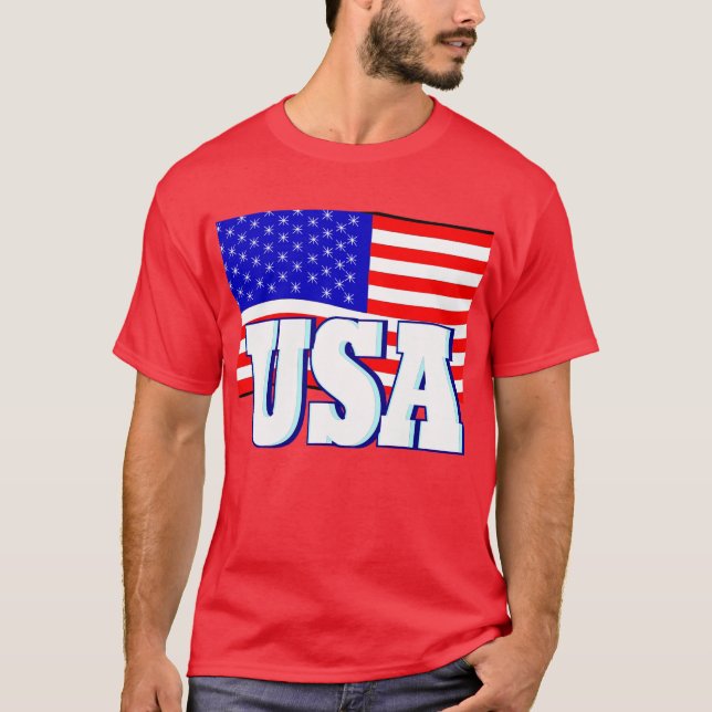 Drapeau blanc du T-shirt rouge des nouveaux hommes (Devant)