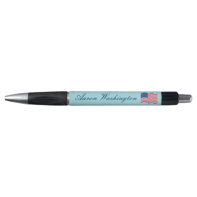 Drapeau bleu clair américain stylos cadeau (Devant)