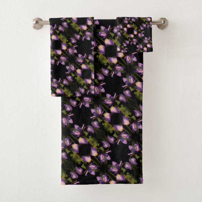 Drapeau bleu Iris Fleur Motif Abstrait (En situation)