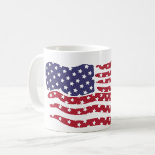 Drapeau bleu rouge Design Café Mug