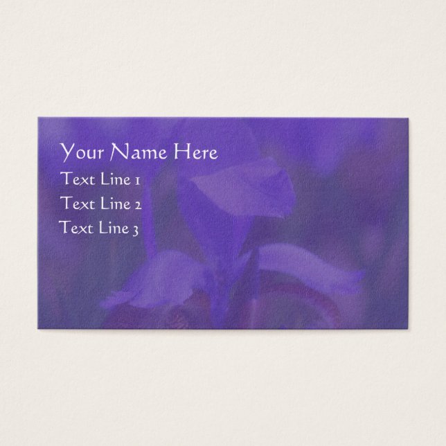 Drapeau bleu violet Carte de visite Fleur Iris (Devant)
